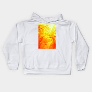 Sunset Leaf Gold and Red Kids Hoodie
